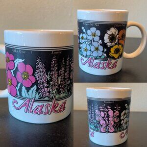 FLOWERS of ALASKA Mug ~ Sitka Rose ~ Lupine ~ Forget-Me-Not ~ Iceland Poppy